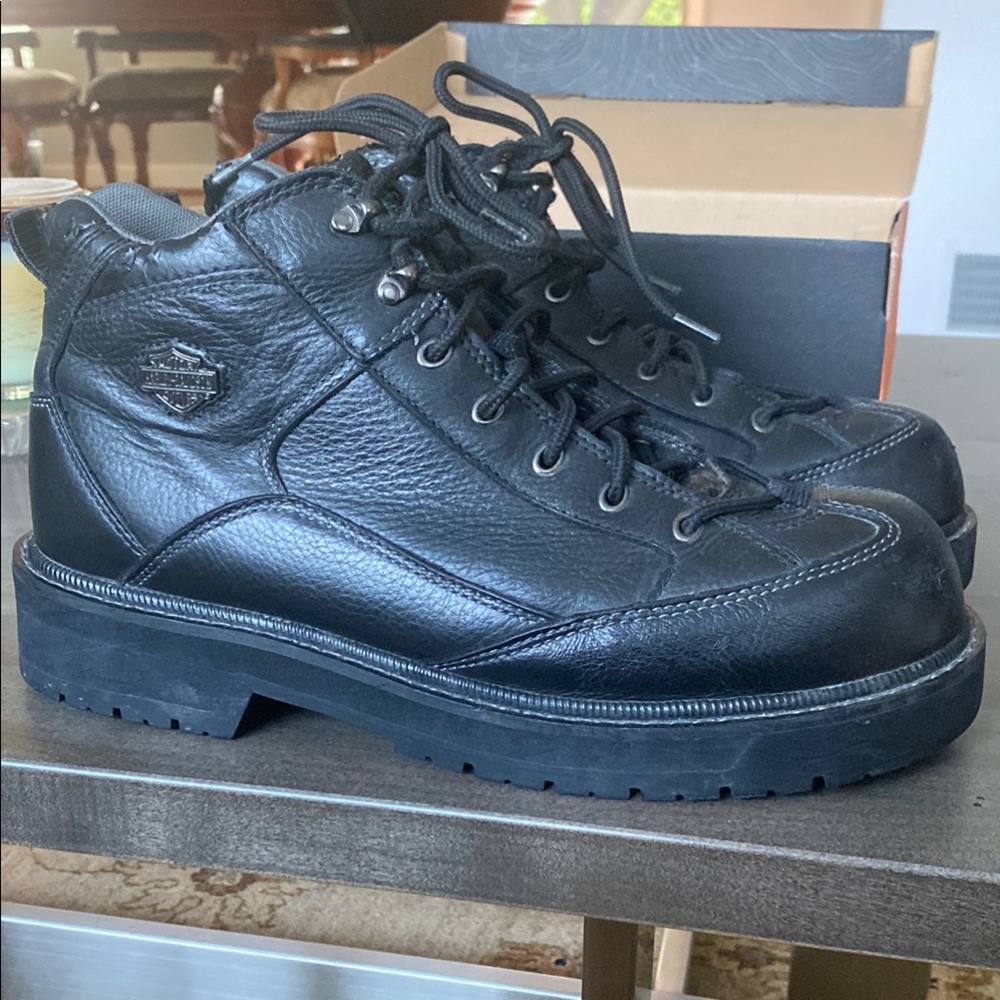 Harley-Davidson Black Leather Work Boots